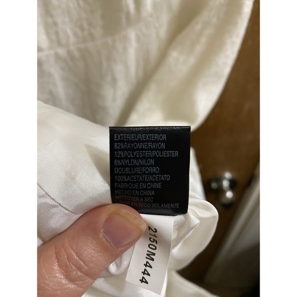 NEW Isabella Demarco Audrey White Textured Ruffle Lined Peplum Dress 10 Wedding - Picture 12 of 12